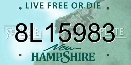 8L15983 New Hampshire License Plate
