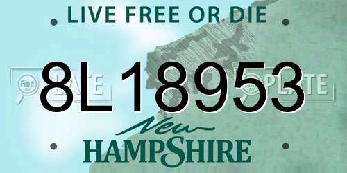8L18953 New Hampshire License Plate