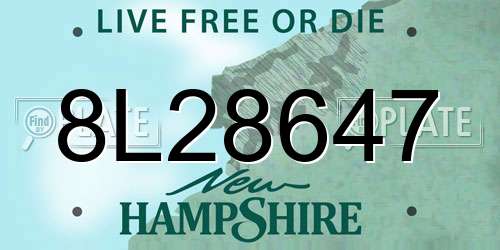 8L28647 New Hampshire License Plate