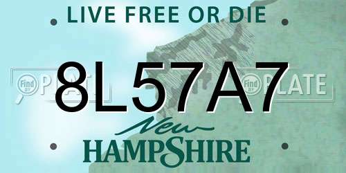 8L57A7 New Hampshire License Plate