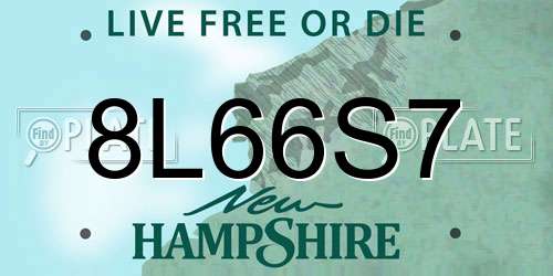 8L66S7 New Hampshire License Plate