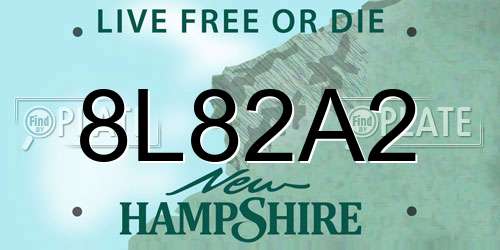 8L82A2 New Hampshire License Plate