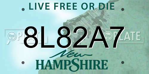 8L82A7 New Hampshire License Plate