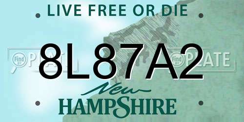 8L87A2 New Hampshire License Plate