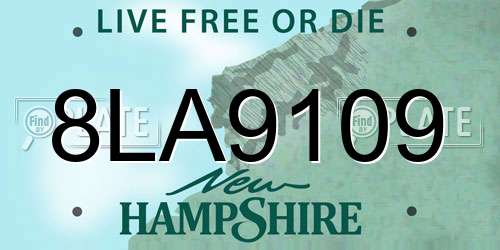 8LA9109 New Hampshire License Plate