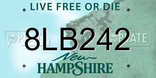 8LB242 New Hampshire License Plate