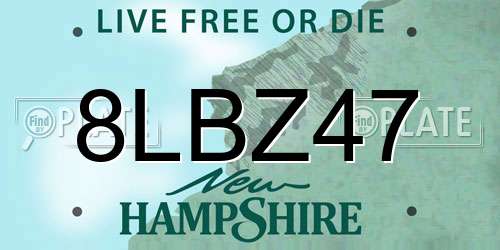 8LBZ47 New Hampshire License Plate