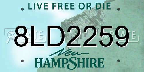 8LD2259 New Hampshire License Plate