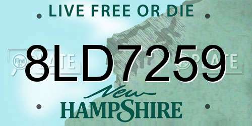 8LD7259 New Hampshire License Plate