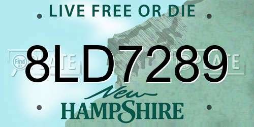 8LD7289 New Hampshire License Plate