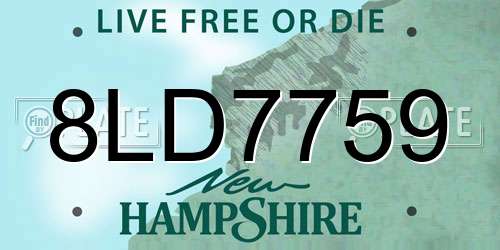 8LD7759 New Hampshire License Plate