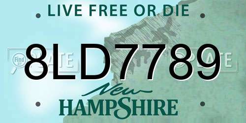 8LD7789 New Hampshire License Plate