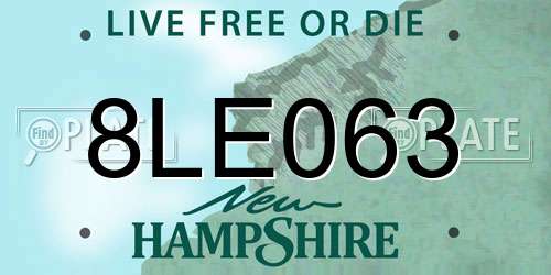 8LE063 New Hampshire License Plate