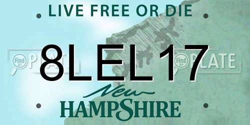 8LEL17 New Hampshire License Plate