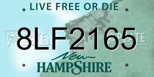 8LF2165 New Hampshire License Plate