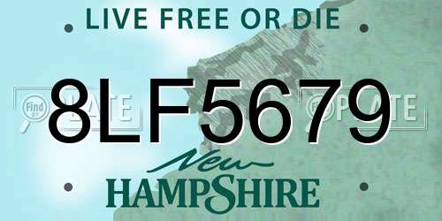 8LF5679 New Hampshire License Plate