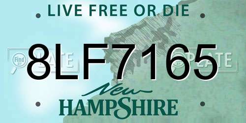 8LF7165 New Hampshire License Plate