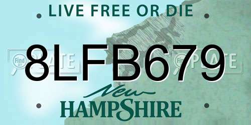 8LFB679 New Hampshire License Plate