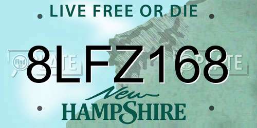8LFZ168 New Hampshire License Plate