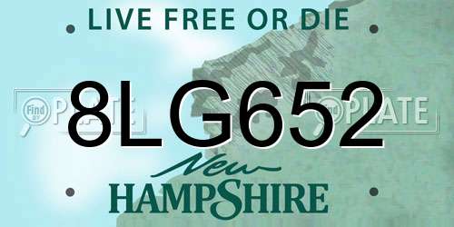 8LG652 New Hampshire License Plate