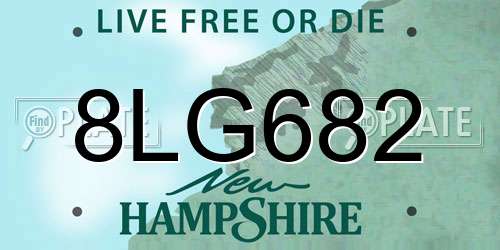 8LG682 New Hampshire License Plate