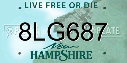 8LG687 New Hampshire License Plate