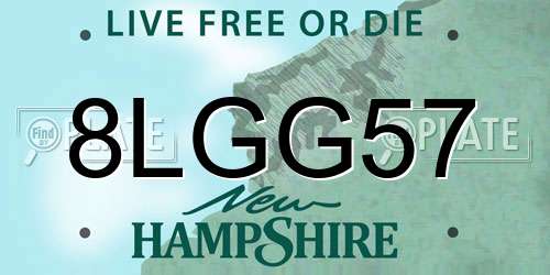 8LGG57 New Hampshire License Plate