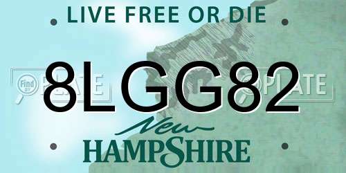 8LGG82 New Hampshire License Plate