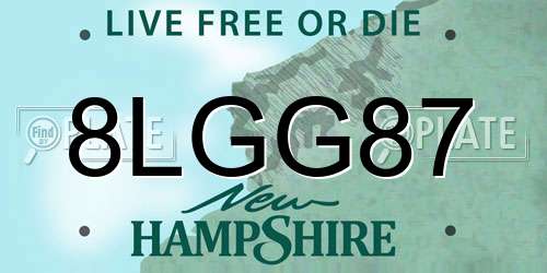 8LGG87 New Hampshire License Plate
