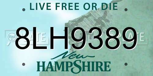 8LH9389 New Hampshire License Plate