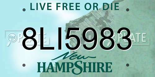 8LI5983 New Hampshire License Plate