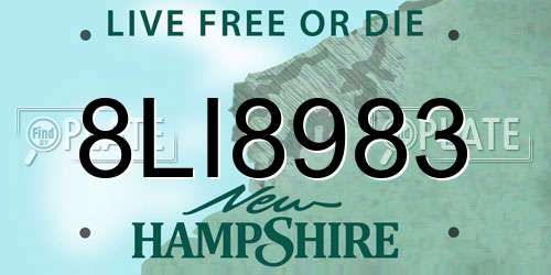 8LI8983 New Hampshire License Plate