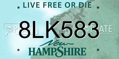 8LK583 New Hampshire License Plate