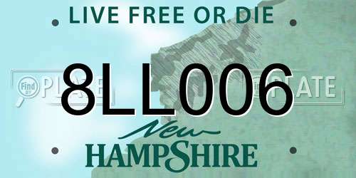 8LL006 New Hampshire License Plate
