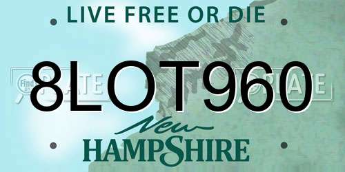 8LOT960 New Hampshire License Plate
