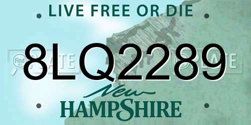 8LQ2289 New Hampshire License Plate
