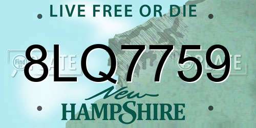 8LQ7759 New Hampshire License Plate