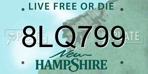 8LQ799 New Hampshire License Plate