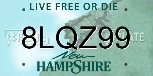 8LQZ99 New Hampshire License Plate