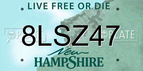 8LSZ47 New Hampshire License Plate