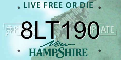 8LT190 New Hampshire License Plate