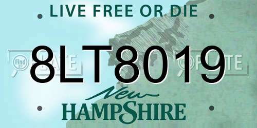 8LT8019 New Hampshire License Plate
