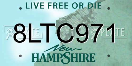 8LTC971 New Hampshire License Plate
