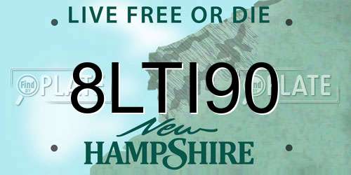 8LTI90 New Hampshire License Plate
