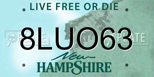 8LUO63 New Hampshire License Plate