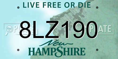 8LZ190 New Hampshire License Plate