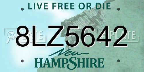 8LZ5642 New Hampshire License Plate