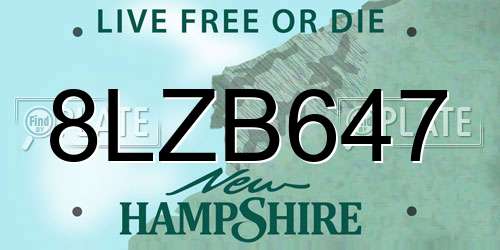 8LZB647 New Hampshire License Plate