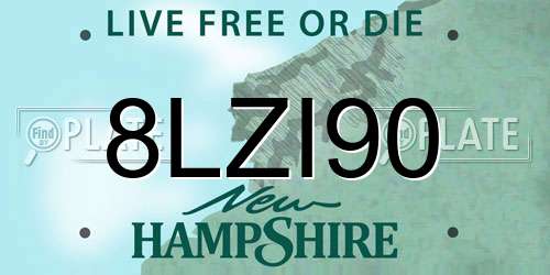 8LZI90 New Hampshire License Plate