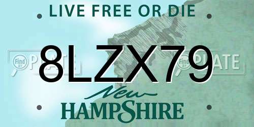 8LZX79 New Hampshire License Plate